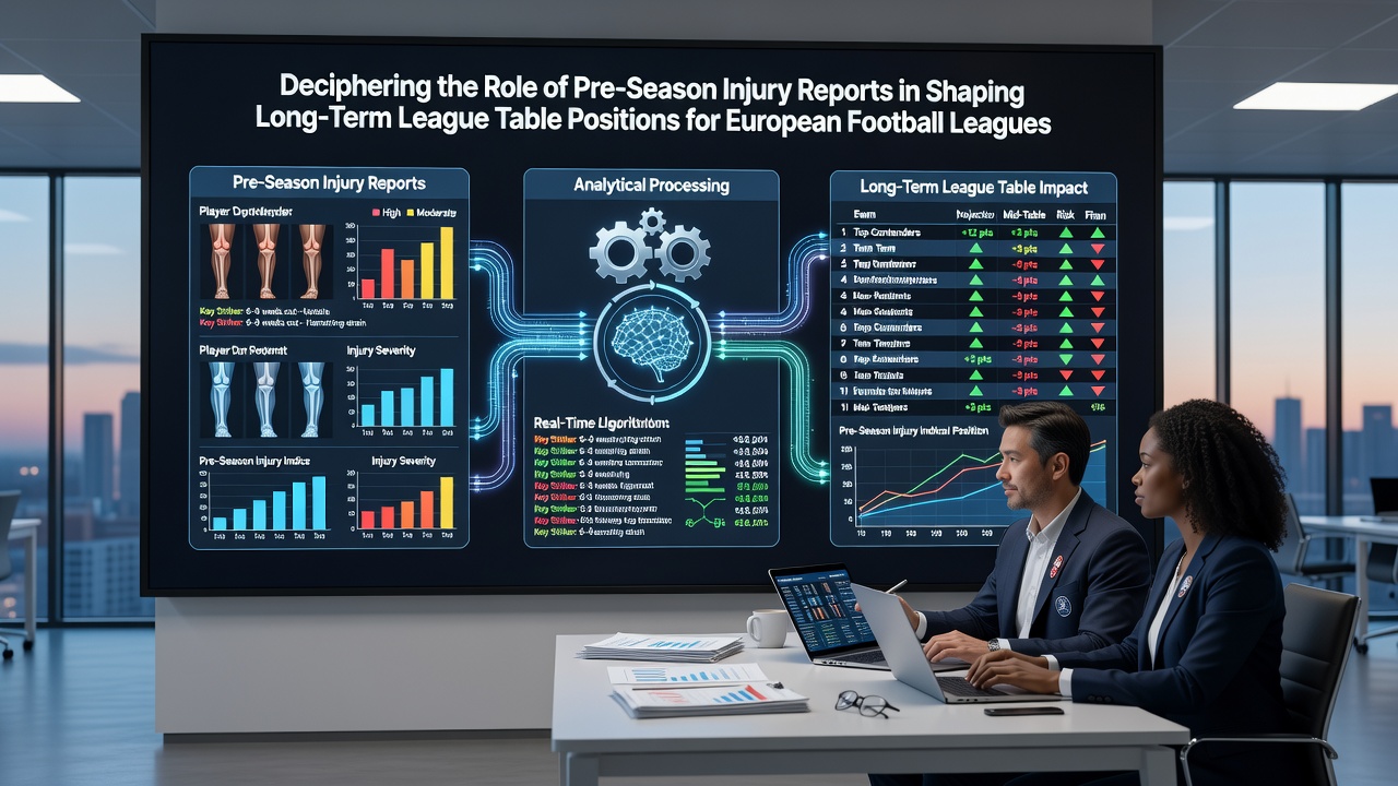 Medical team analyzing player injury data during a hockey pre-season camp