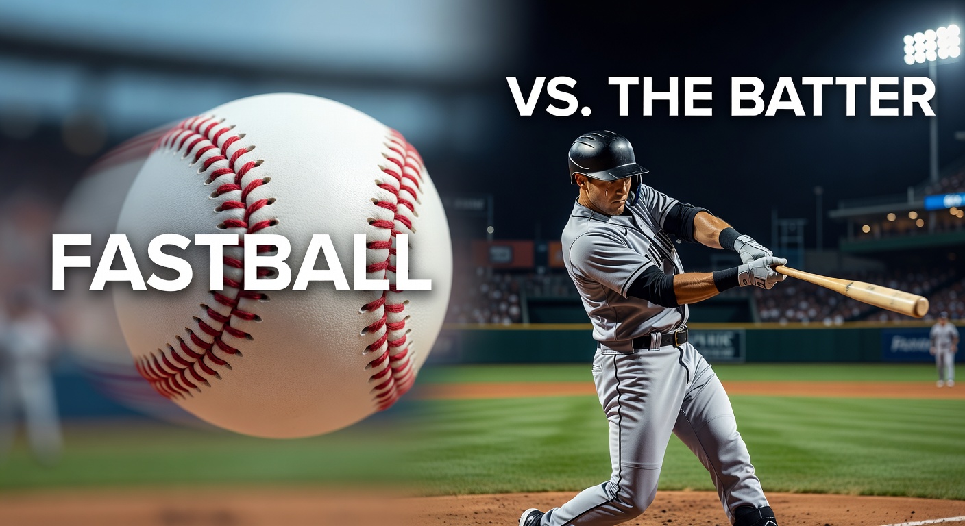 A high-speed fastball streaking across the plate during an MLB game, captured mid-flight with dramatic motion blur