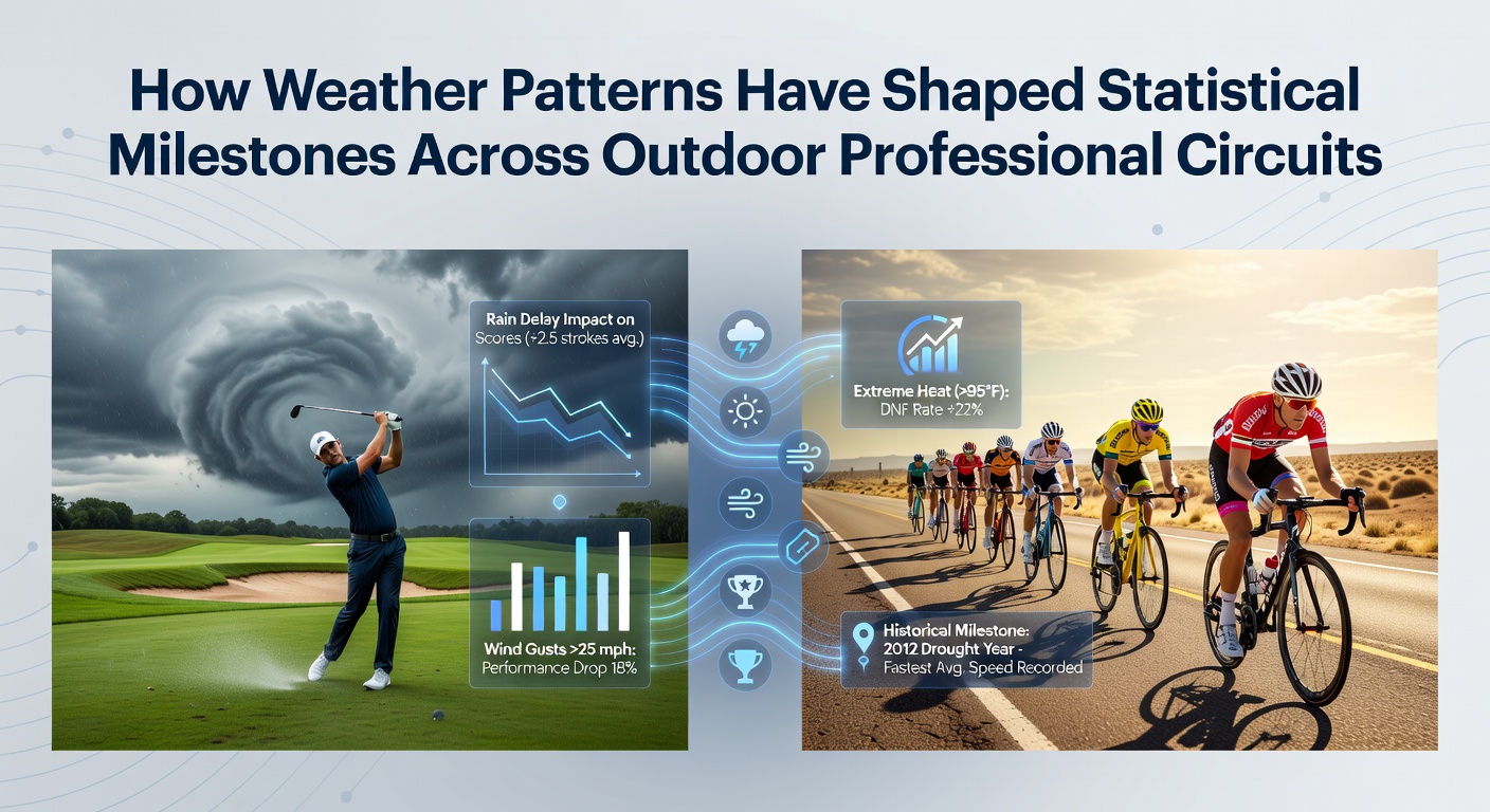 Weather patterns influencing outdoor sports statistics across professional leagues and circuits